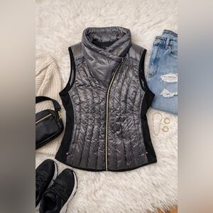 Calvin Klein Performance Metallic Gray Quilted Vest
